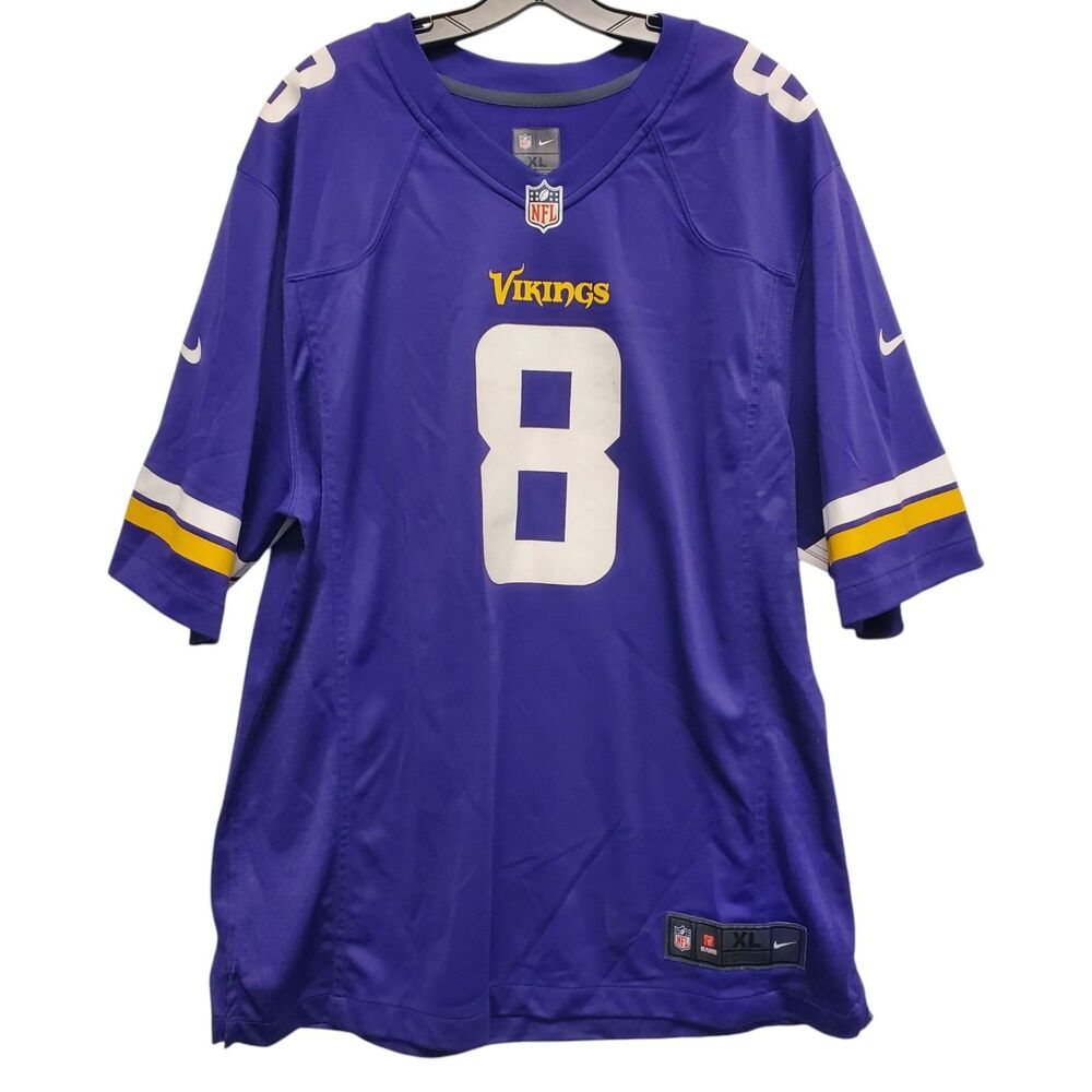MINNESOTA VIKINGS Jersey Mens XL Purple White SAM BRADFORD #8 NIKE NFL Football